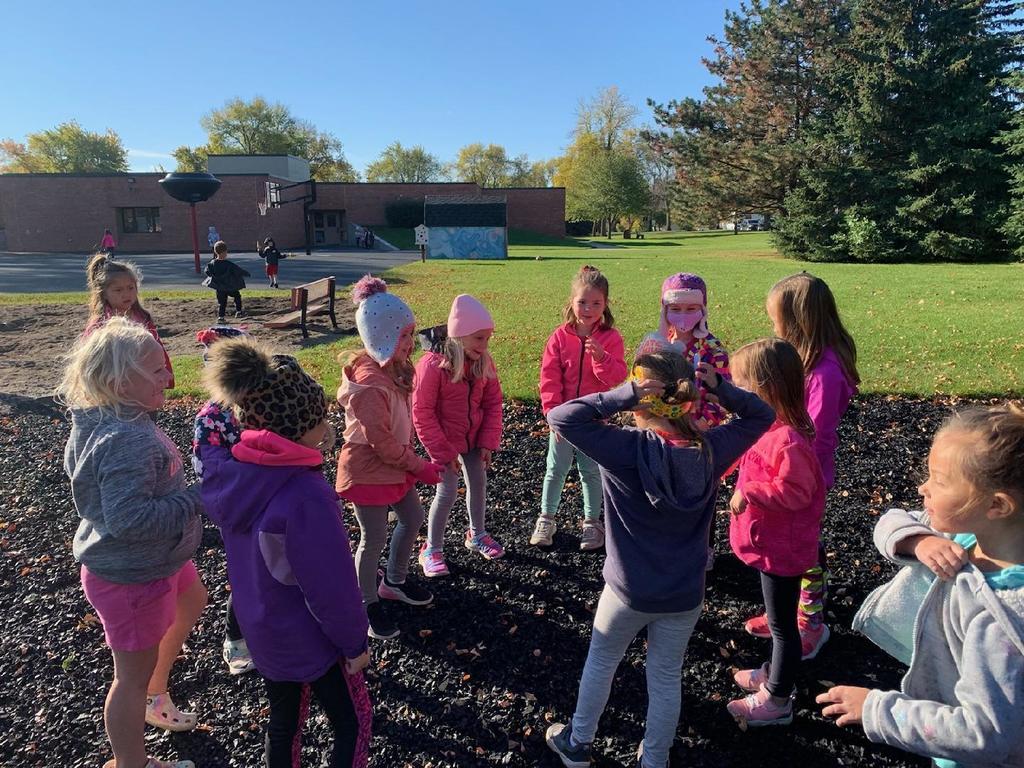 Kindergarten girls at recess