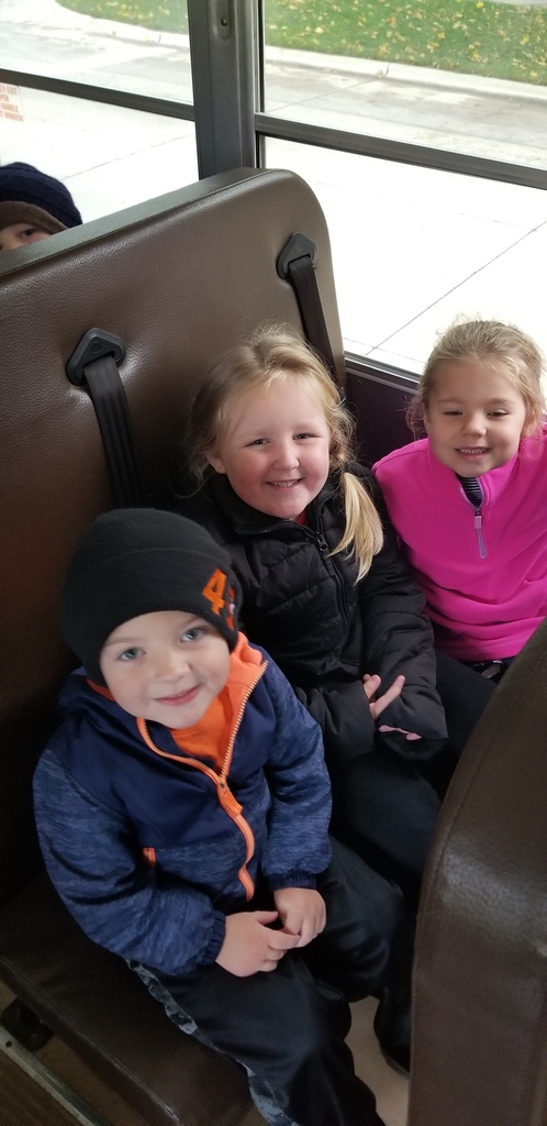 Preschool students on the bus