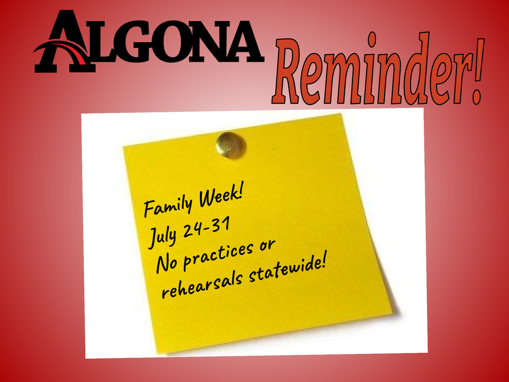 Family Week Reminder